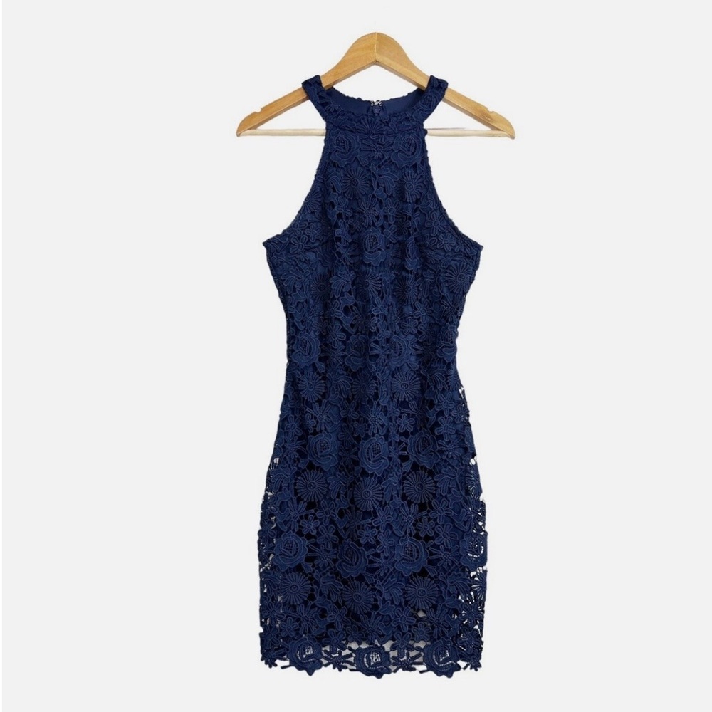 NWT Lulus Love Poem Navy Blue Mini Dress Size S